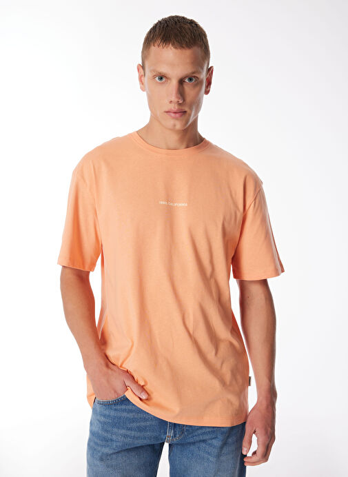 Jack & Jones Bisiklet Yaka Turuncu Erkek T-Shirt JORARUBA LANDSCAPE TEE SS CREW NECK