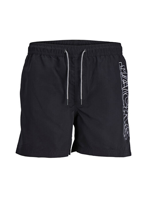 Jack & Jones Siyah Erkek Şort Mayo JPSTFIJI JJSWIM DOUBLE LOGO SN LY