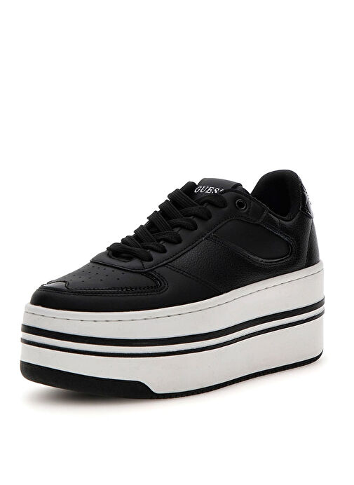 Guess Siyah Kadın deri Sneaker FLJLLILEA12BLACK - Görsel 3