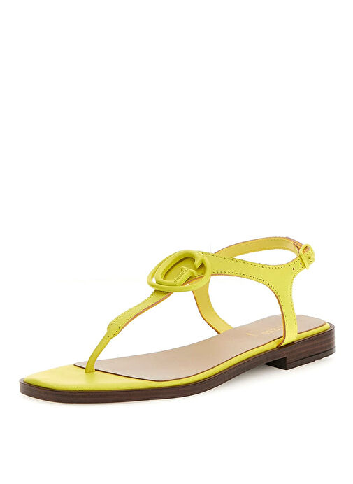 Guess Sarı Kadın Deri Sandalet FLJMIRLEA03LIME - Görsel 3