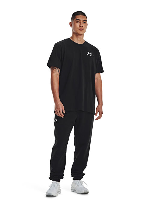 Under Armour 1373997-001 UA M LOGO EMB HEAVYWEIG Siyah Erkek Bisiklet Yaka Oversize T-Shirt