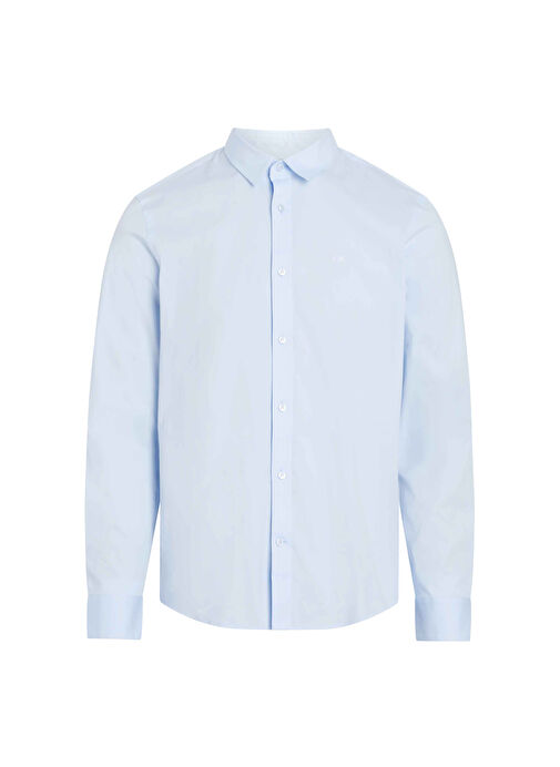 Calvin Klein Slim Fit Düğmeli Yaka Mavi Erkek Gömlek K10K110856C1R