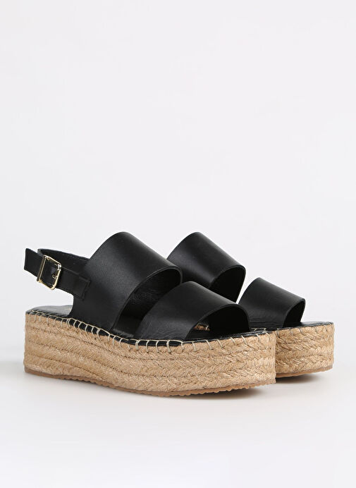 Divarese Siyah Kadın Deri Espadril 2325407 - Görsel 3