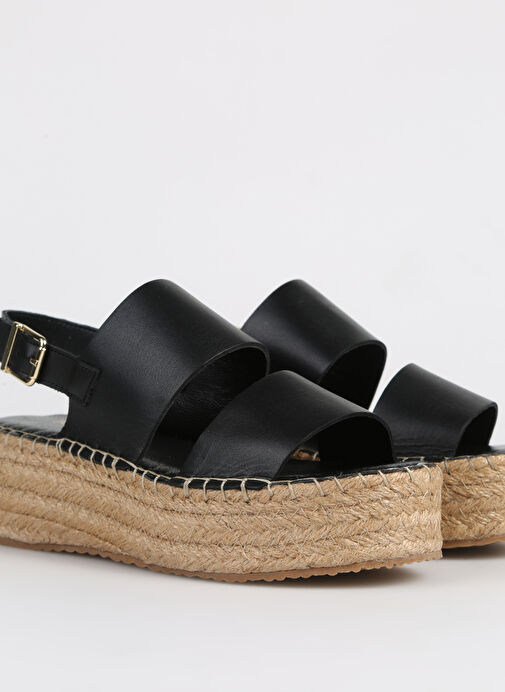 Divarese Siyah Kadın Deri Espadril 2325407 - Görsel 6