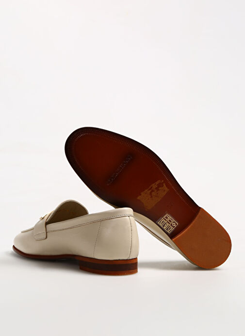 George Hogg Kırık Beyaz Kadın Deri Loafer Z-8954 - Görsel 5