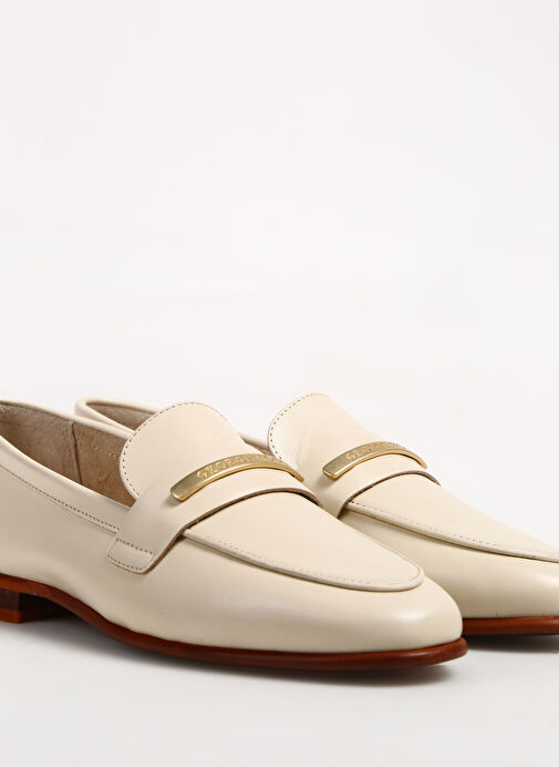 George Hogg Kırık Beyaz Kadın Deri Loafer Z-8954 - Görsel 6