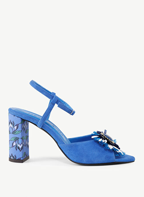 Yargıcı Saks Kadın Süet Topuklu Sandalet 24YKAY4539X - Görsel 2