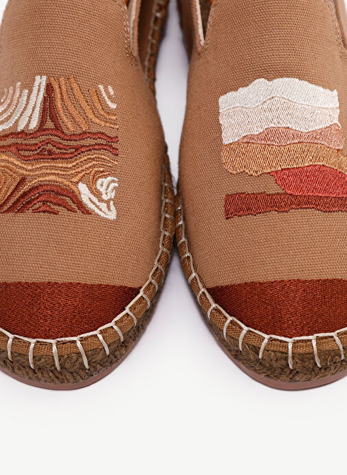 NAKIŞ DETAYLI KANVAS ESPADRİL - Görsel 5