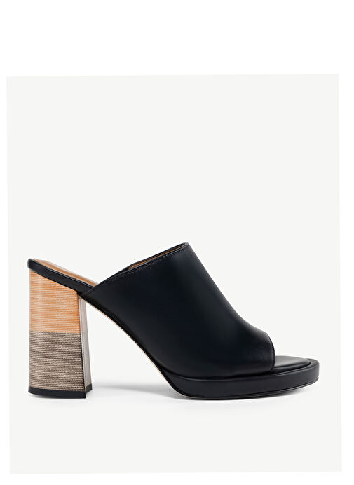 Yargıcı Siyah Kadın Deri Terlik 24YKAY4595X - Görsel 2