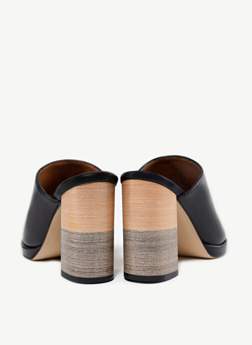 Yargıcı Siyah Kadın Deri Terlik 24YKAY4595X - Görsel 4