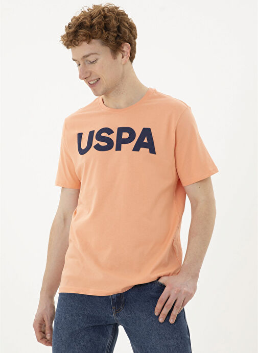 U.S. Polo Assn. Bisiklet Yaka Somon Erkek T-Shirt GEARTIY024