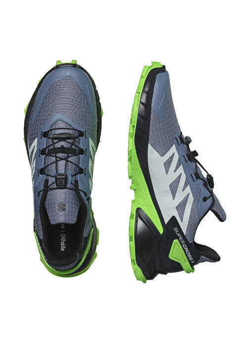 Salomon L47315800_SUPERCROSS 4 Gri - Yeşil Erkek Koşu Ayakkabısı - Görsel 3