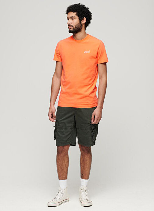 Superdry Bisiklet Yaka Düz Turuncu Erkek T-Shirt M1011245AYUG_ESSENTIAL LOGO EMB TEE