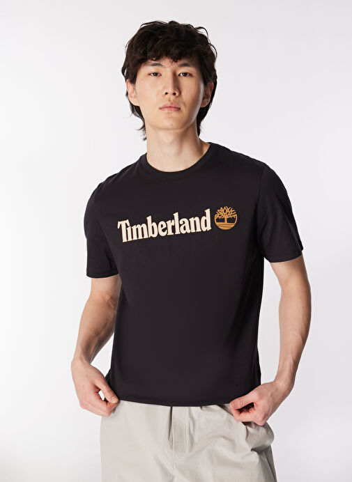 Timberland Siyah Erkek Bisiklet Yaka Standart Fit Baskılı T-Shirt TB0A5UPQ0011_Short Sleeve Tee