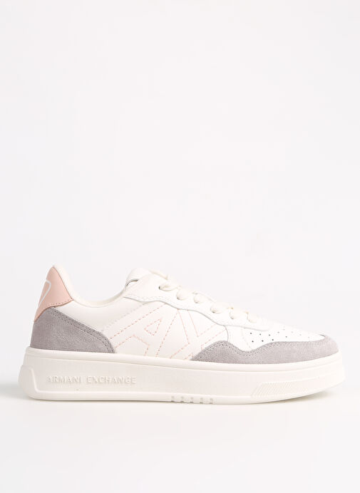 Armani Exchange Beyaz-Gri Kadın Deri - Kumaş Sneaker XDX103XV579T788 - Görsel 2
