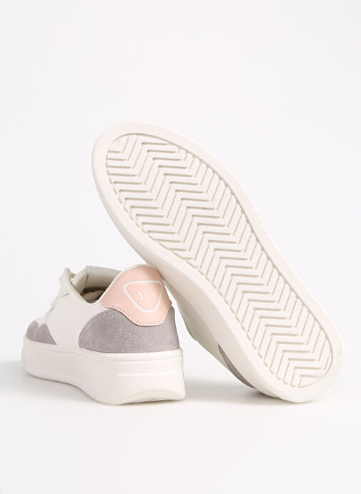 Armani Exchange Beyaz-Gri Kadın Deri - Kumaş Sneaker XDX103XV579T788 - Görsel 5