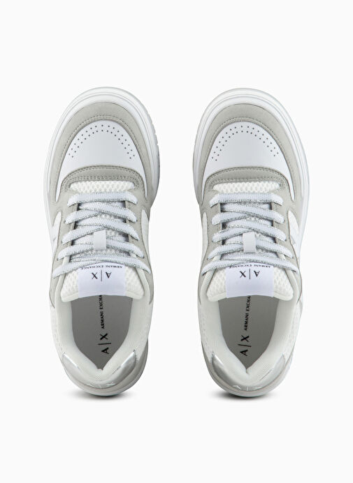Armani Exchange Beyaz-Gri Kadın Sneaker XDX150XV831T796 - Görsel 4
