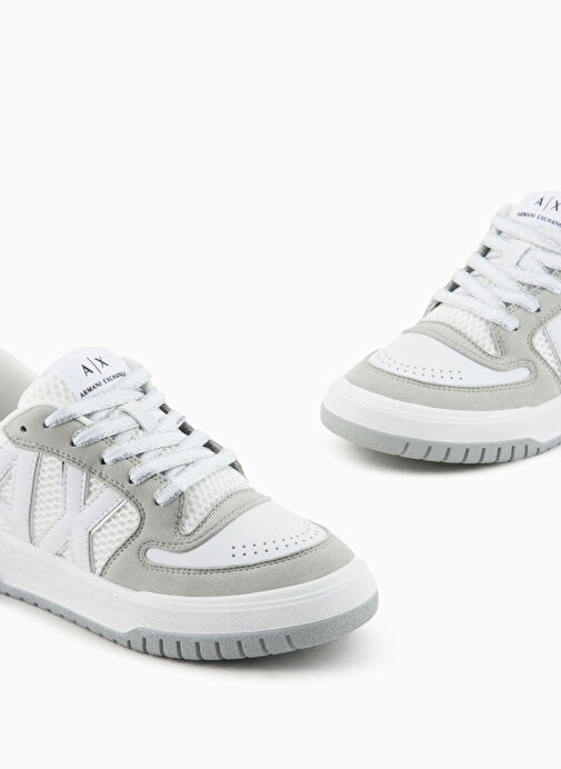 Armani Exchange Beyaz-Gri Kadın Sneaker XDX150XV831T796 - Görsel 5