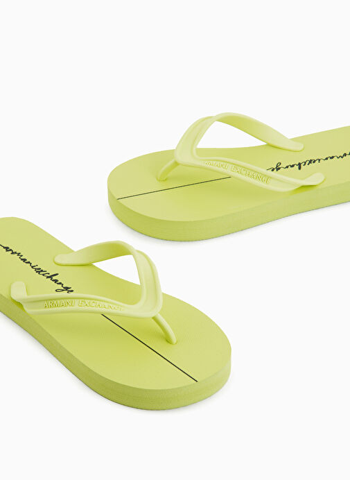 Armani Exchange Yeşil Kadın Plaj Terliği XDQ010XV700T815 - Görsel 5