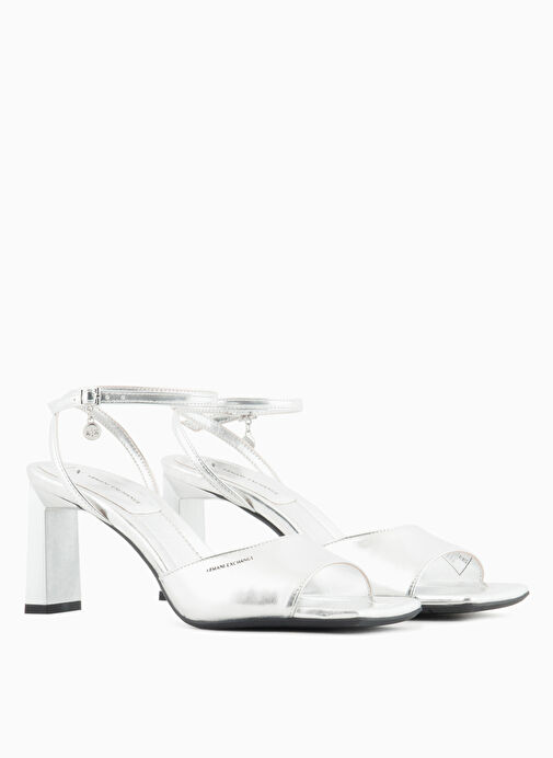 Armani Exchange Gümüş Kadın Deri Topuklu Ayakkabı XDP049XV84400520 - Görsel 3