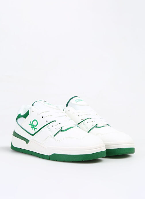 Benetton Beyaz-Yeşil Kadın Sneaker BNI-10081 - Görsel 3