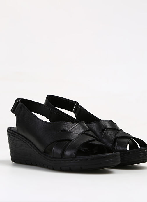 Pierre Cardin Siyah Kadın Deri Sandalet PC-5125 - Görsel 6