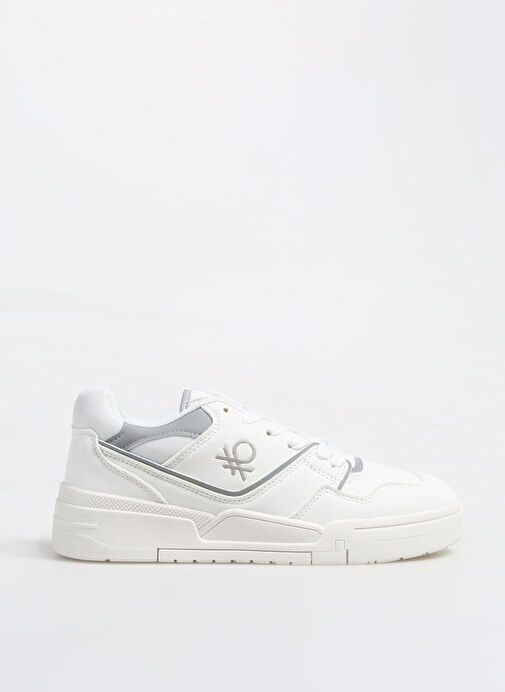 Benetton Beyaz-Gri Kadın Sneaker BNI-10081 - Görsel 2