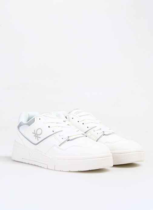 Benetton Beyaz-Gri Kadın Sneaker BNI-10081 - Görsel 3