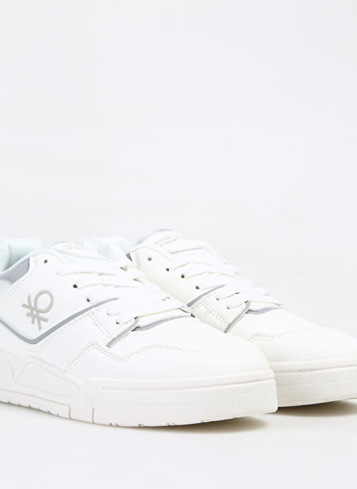 Benetton Beyaz-Gri Kadın Sneaker BNI-10081 - Görsel 6