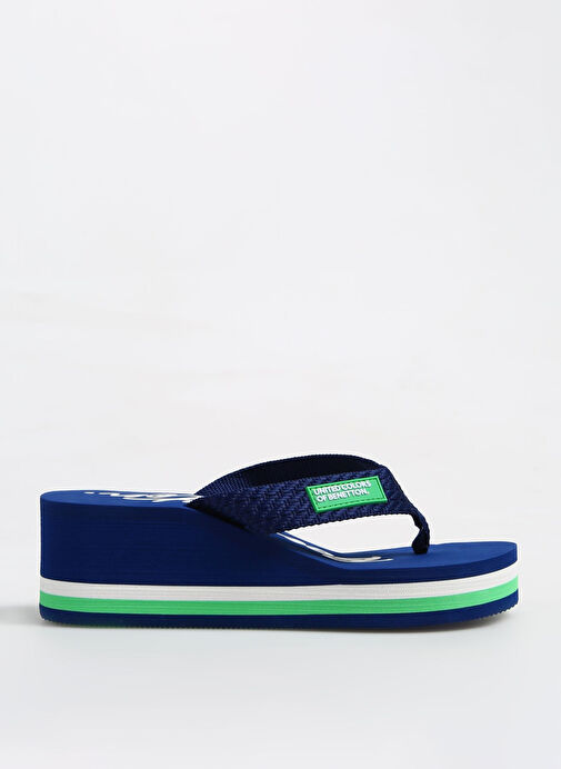Benetton Lacivert-Yeşil Kadın Plaj Terliği BNI-10218 - Görsel 2