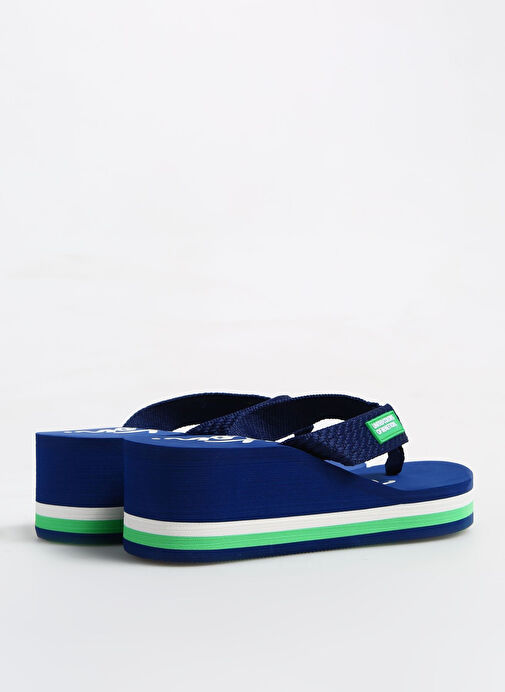 Benetton Lacivert-Yeşil Kadın Plaj Terliği BNI-10218 - Görsel 4
