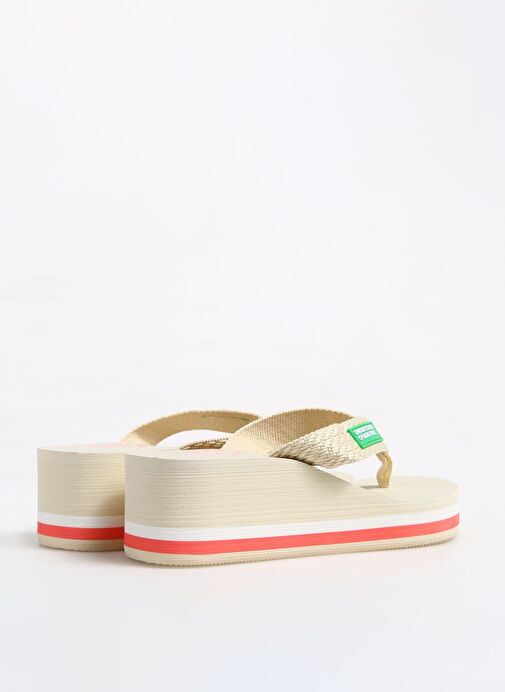 Benetton Bej-Pembe Kadın Plaj Terliği BNI-10218 - Görsel 4
