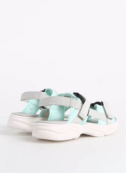 Hammer Jack Gri-Turkuaz Kadın Deri - Kumaş Sandalet LADIS Z SANDALET - Görsel 4