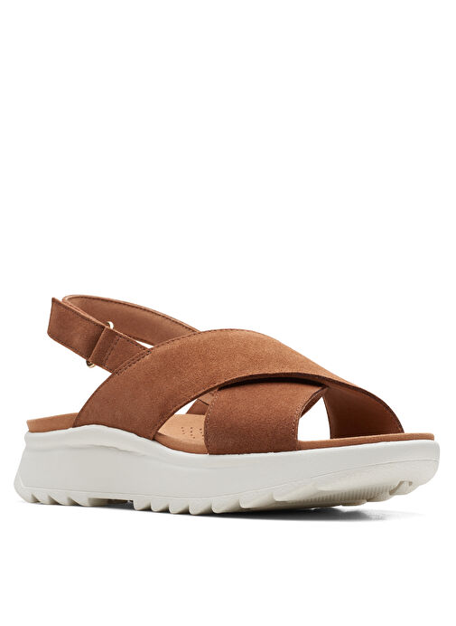 Clarks Taba Kadın Süet Sandalet 26171950 - Görsel 5