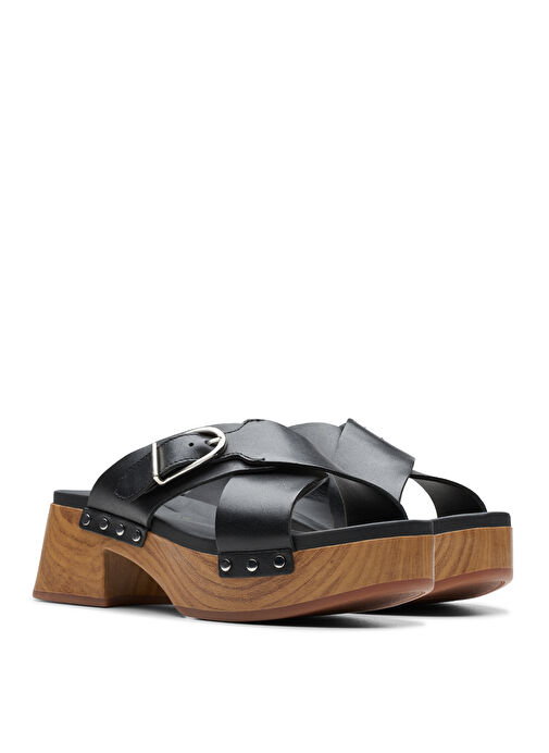 Clarks Siyah Kadın Deri Sandalet 26177460 - Görsel 5