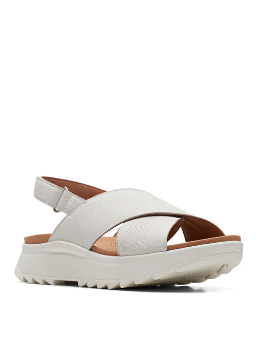 Clarks Beyaz Kadın Deri Sandalet 26171949 - Görsel 5