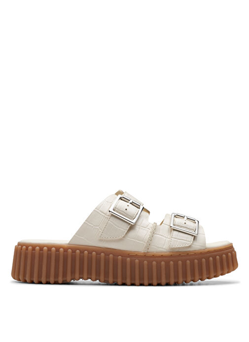 Clarks Krem Kadın Deri Terlik 26176430 - Görsel 2