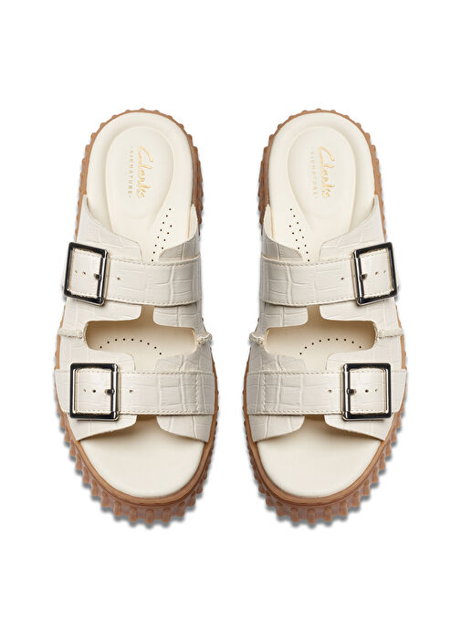 Clarks Krem Kadın Deri Terlik 26176430 - Görsel 7