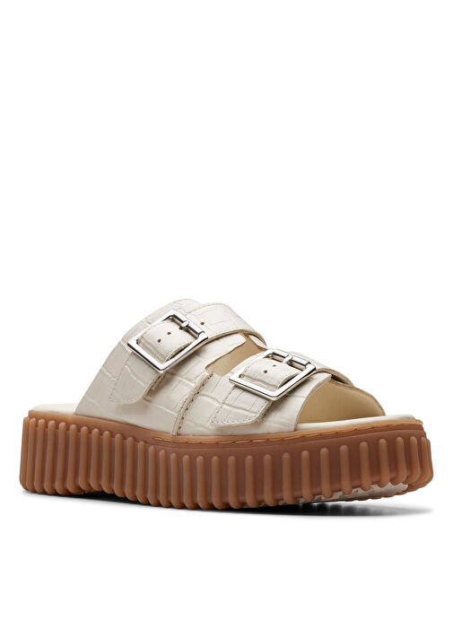 Clarks Krem Kadın Deri Terlik 26176430 - Görsel 8