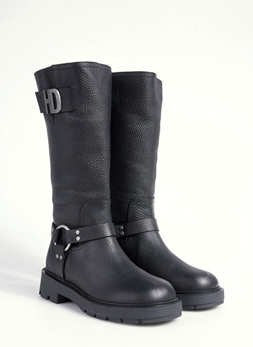 Harley Davidson Siyah Kadın Deri Çizme 026Z100068 - Görsel 3