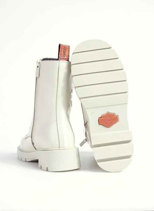 Harley Davidson Kırık Beyaz Kadın Deri Bot 026Z100077 - Görsel 5