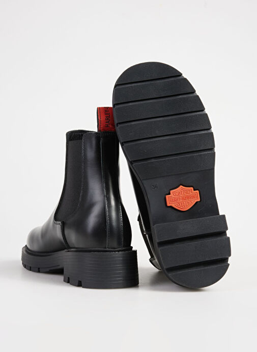 Harley Davidson Siyah Kadın Deri Bot 026Z100076 - Görsel 5