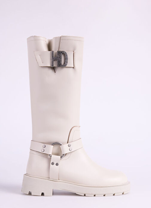Harley Davidson Kırık Beyaz Kadın Deri Çizme 026Z100068 - Görsel 2