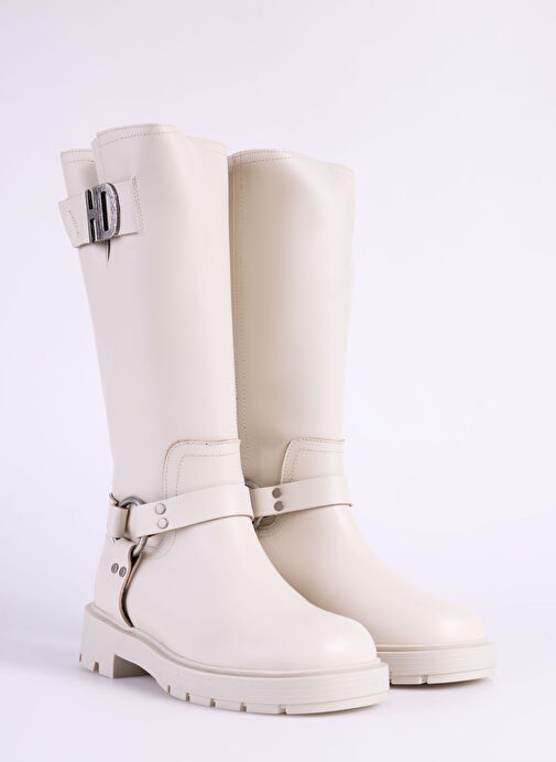 Harley Davidson Kırık Beyaz Kadın Deri Çizme 026Z100068 - Görsel 3
