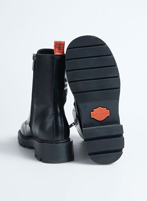 Harley Davidson Siyah Kadın Deri Bot 026Z100077 - Görsel 5