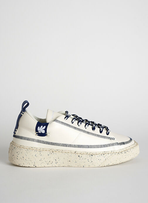 Bonamaso Beyaz - Lacivert Doğal Kauçuk + Vegan Deri Erkek Sneaker Antonio - Coronel - Görsel 2