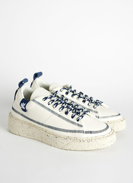 Bonamaso Beyaz - Lacivert Doğal Kauçuk + Vegan Deri Erkek Sneaker Antonio - Coronel - Görsel 3