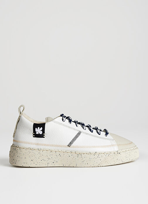 Bonamaso Beyaz - Siyah Doğal Kauçuk + Vegan Deri Erkek Sneaker Antonio - Libre - Görsel 2