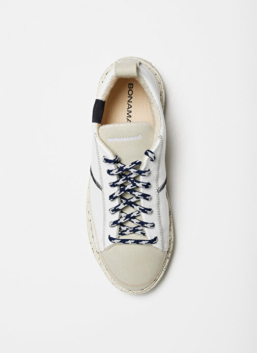 Bonamaso Beyaz - Siyah Doğal Kauçuk + Vegan Deri Erkek Sneaker Antonio - Libre - Görsel 4