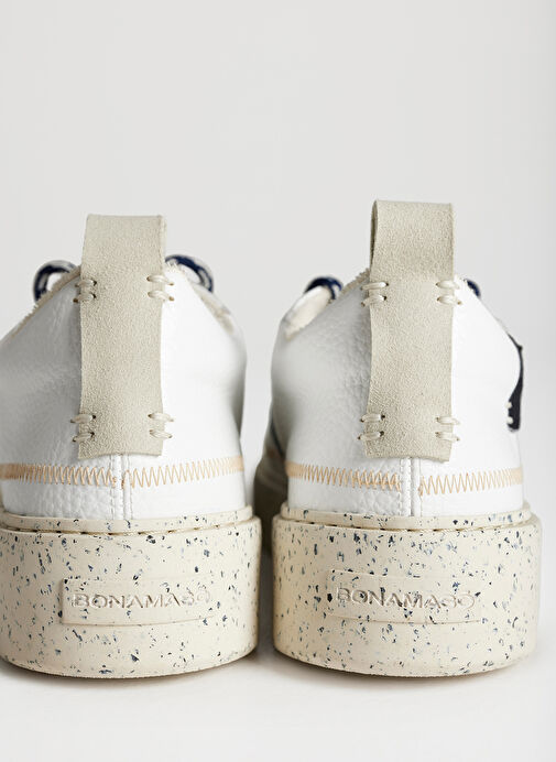 Bonamaso Beyaz - Siyah Doğal Kauçuk + Vegan Deri Erkek Sneaker Antonio - Libre - Görsel 5